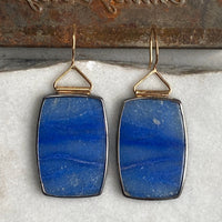 Hinged Dumortierite Earrings